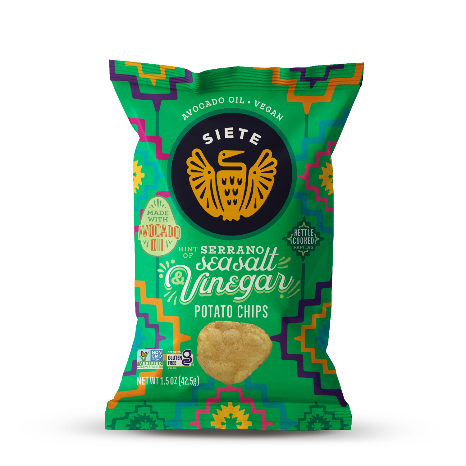 Sea Salt & Vinegar Kettle Cooked Potato Chips with a Hint of Serrano 1.5 oz - 24 bags