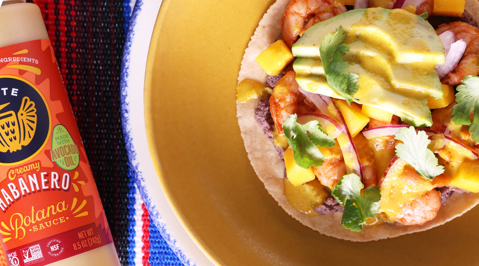 Shrimp and Mango Tostada