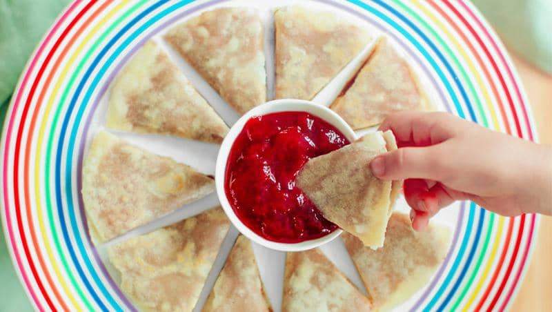 Our Siete Kitchens: Almond Butter + Banana Quesadilla with Strawberry Jam Dip