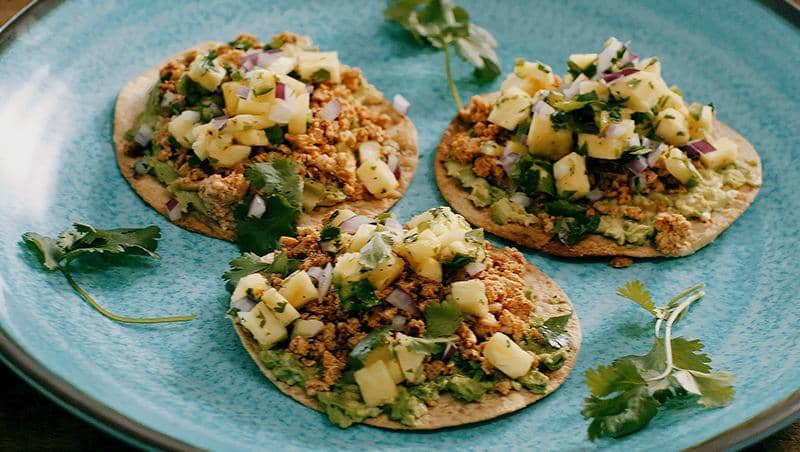 Chipotle Chicken with Pineapple Tostada by The Defined Dish