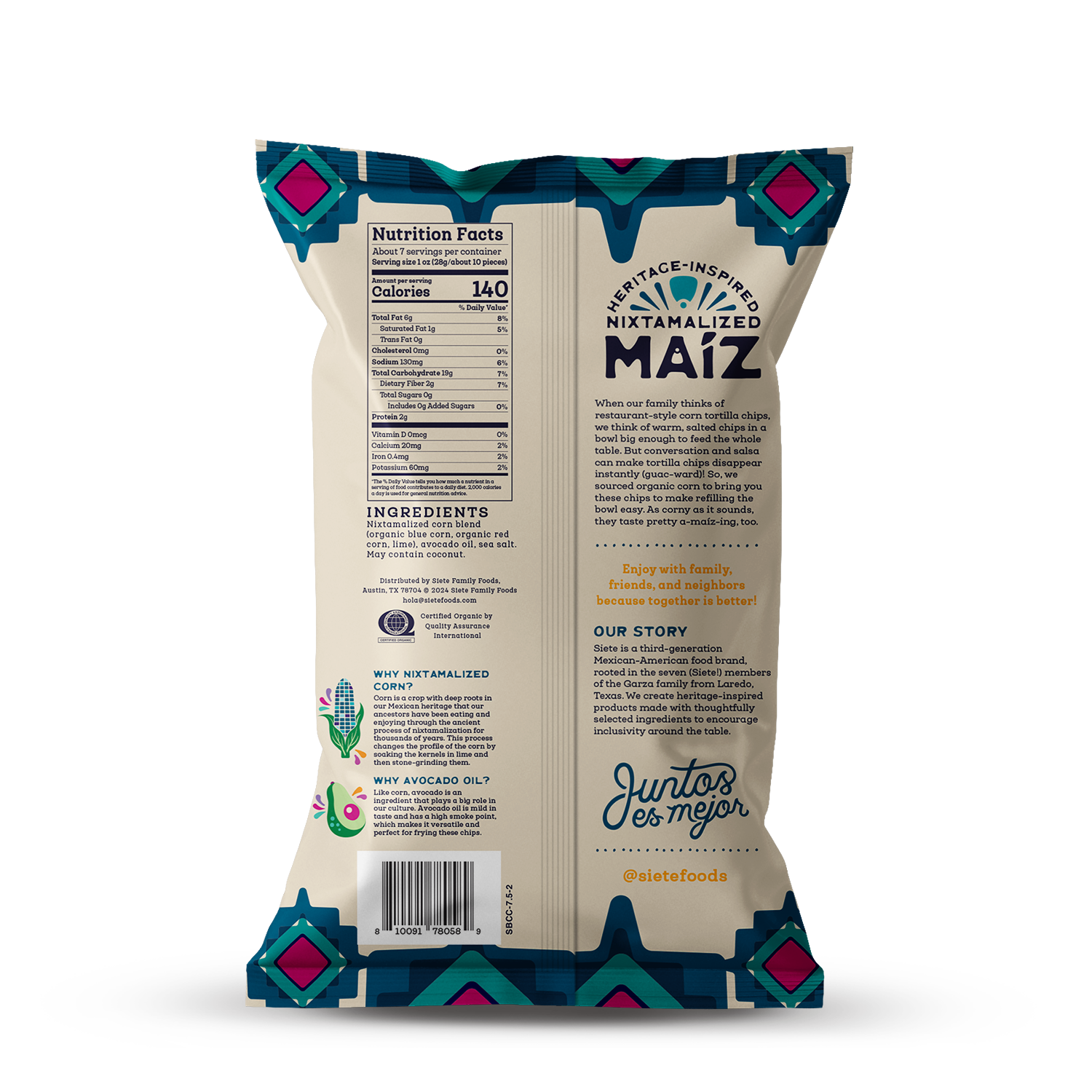 Maíz Blue Corn Totopos Tortilla Chips 7.5oz - 6 Bags