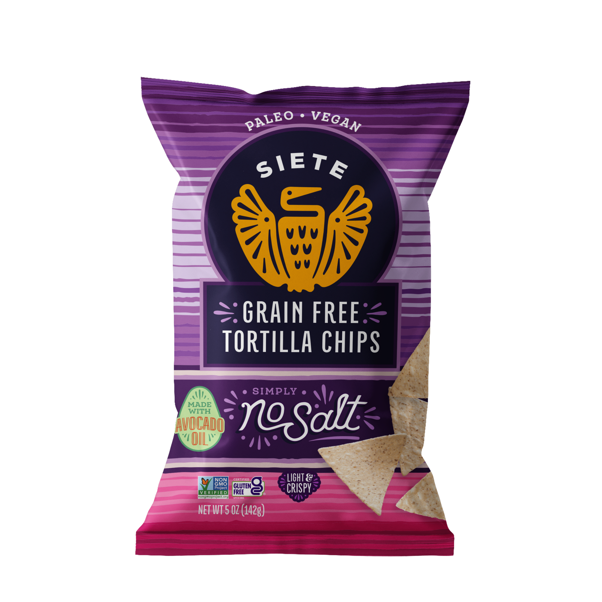 No Salt Grain Free Tortilla Chips 5 oz  - 6 Bags