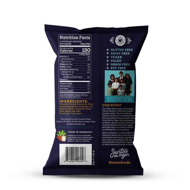 Sea Salt Grain Free Tortilla Chips 1 oz - 24 bags